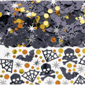 Konfetti halloween - döskallar, fladdermöss och spindelnät