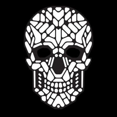 LED Mask Döskalle vit