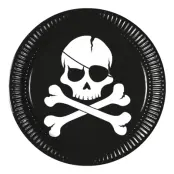 Papperstallrikar Jolly Roger - 8-pack
