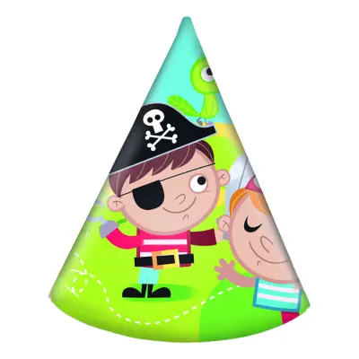 Partyhattar Piratbarn - 6-pack