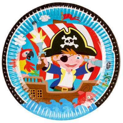 Pirat Papperstallrik 23cm 8-pack