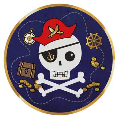 Pirat Papperstallrik 23cm 8-pack