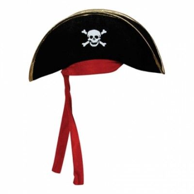Pirathatt Svart med Bandana - One size