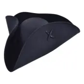 Pirathatt Trehörnig Svart - One size