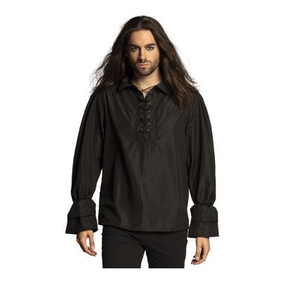 Piratskjorta Svart - S/M