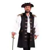 Piratväst Svart Herr Deluxe - Large