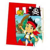Inbjudningskort Jake och Piraterna - 6-pack