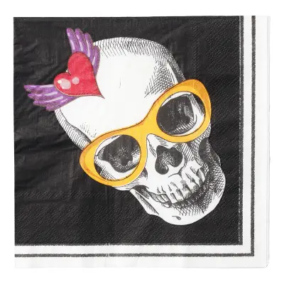 Servetter Döskalle med Glasögon - 20-pack