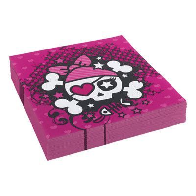 Servetter Pirat Rosa - 20-pack
