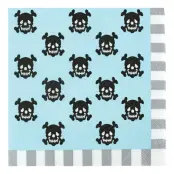 Servetter Piratkalas Blå/Svart - 20-pack