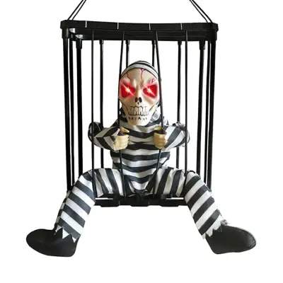 Skelett i Bur Halloween Prop