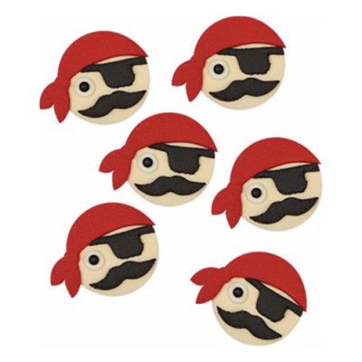 Sockerdekorationer Pirater - 6-pack