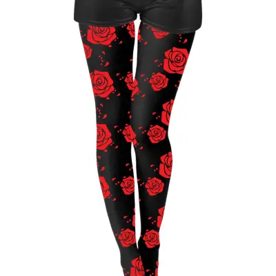 Strumpbyxor Day of the Dead med Rosor - One size