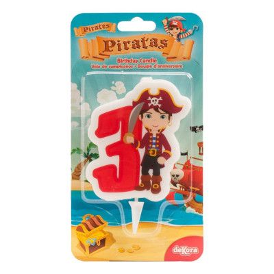 Tårtljus Siffra Pirat - 3 år