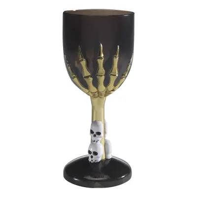 Vinglas med Skeletthand