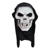 Vit Döskallemask med Huva - One size