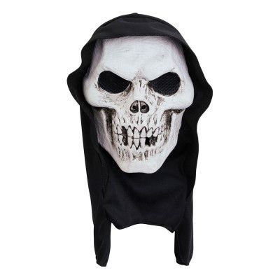 Vit Döskallemask med Huva - One size