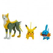 Pokemon Battle Figure 3-Pack Mudkip, Pikachu #1, Boltund 5 cm