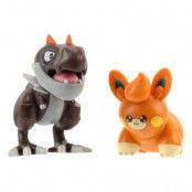 Pokemon Battle Figure First Partner Set Figure 2-Pack Tyrunt, Pawmi 5 cm