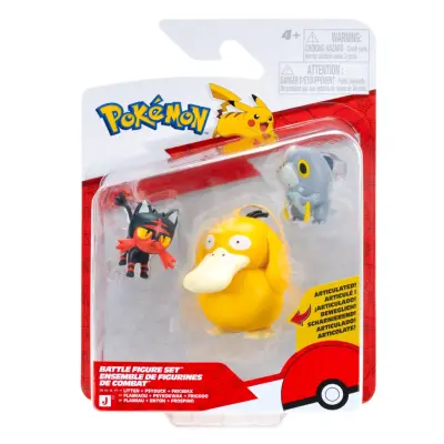 Pokemon Battle Figure Set 3-pack Litten + Psyduck + Frigibax - Pokemon -  Leksaksaffären