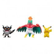 Pokemon Battle Figure Set 3-Pack Pikachu #8, Perrserker, Hawlucha 5 cm