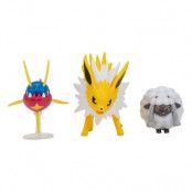 Pokemon Battle Figure Set Figure 3-Pack Wooloo, Carvanha, Jolteon