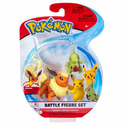 Pokemon Battle Figure Set Flareon/Larvitar/Pikachu