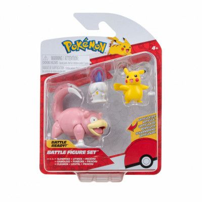 Pokemon Battle Figure Set Slowpoke + Litwick + Pikachu Female - Pokemon -  Leksaksaffären