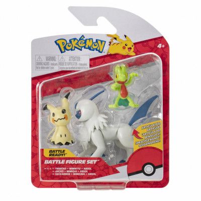 Pokemon Battle Figure Set Treecko, Mimikyu, Absol