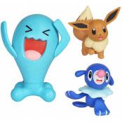 Pokemon - Battle Mini Figures Popplio, Eevee & Wobbuffet