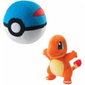 Pokemon - Charmander with Great Ball Plush - 15 cm