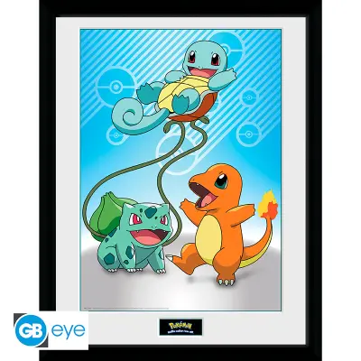Pokemon Framed print Kanto Starters (30x40)