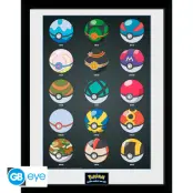 Pokemon Framed print Pokeballs (30x40)