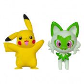 Pokemon Gen IX Battle Figure Pack Mini Figure 2-Pack Pikachu & Sprigatito 5 cm