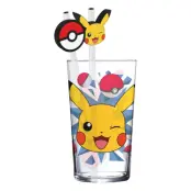 Pokemon Glass Tumbler with Straws Pikachu 485 ml