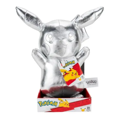Pokemon Mjukdjur 30cm Pikachu Silver 25th - Pokemon -  Leksaksaffären