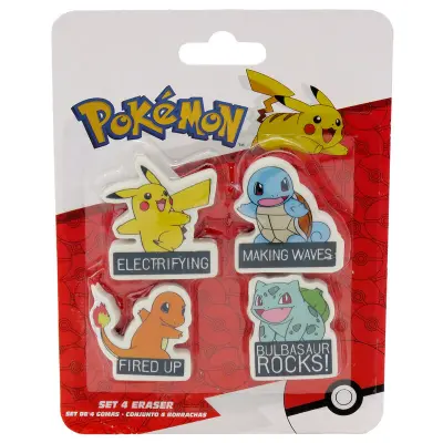 Pokemon set 4 erasers