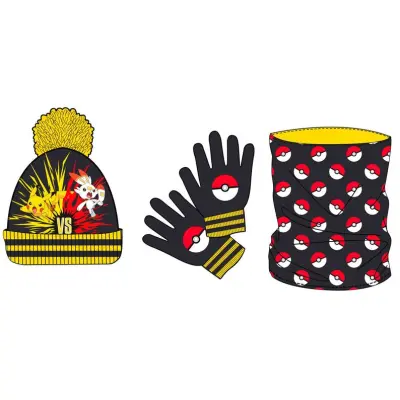 Pokemon snood, hat and gloves set