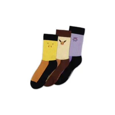 Pokemon - Trio Crew - Pack Of 3 Pairs Of Socks (T43-46)