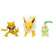 Pokémon Battle Figure Set - Abra, Chikorite & Jolteon