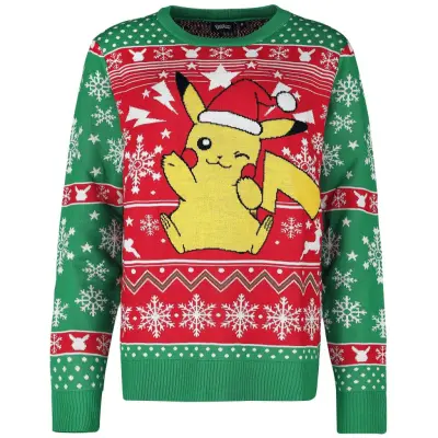 Pokémon - gaming Christmas jumper - Pikachu - Pika, Pika! - S XXL - för Herr - flerfärgad