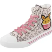 Pokémon - gaming Höga sneakers - Evoli - Cupcake - EU37 EU42 - för Dam - rosa/vit