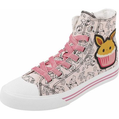 Pokémon - gaming Höga sneakers - Evoli - Cupcake - EU37 EU42 - för Dam - rosa/vit