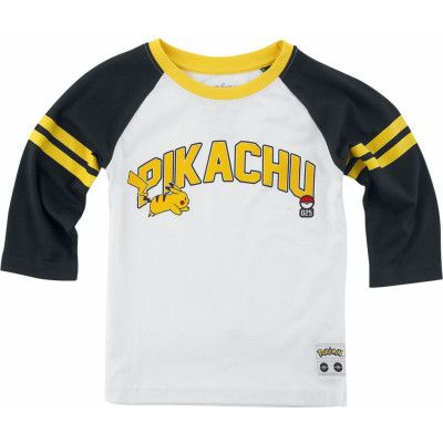 Pokémon - gaming Longsleeve - Barn - Pikachu 025 - 110/116 158/164 - för barn - svart/vit
