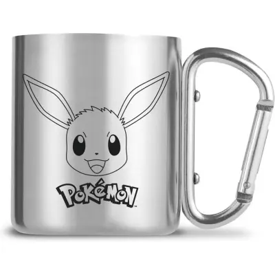 Pokémon - gaming Mugg - Tasse mit Karabinerhaken  - Eevee - för  silverfärgad