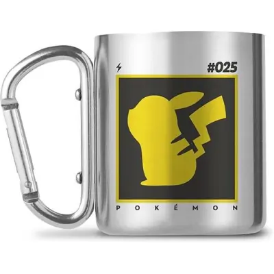Pokémon - gaming Mugg - Tasse mit Karabinerhaken - Pikachu - för  silverfärgad