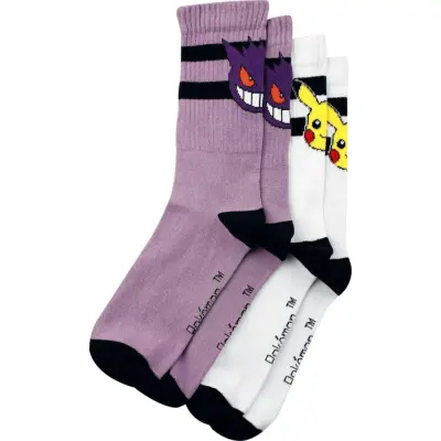Pokémon - gaming Strumpor - Gengar, Pikachu - EU 35-38 - för Dam - flerfärgad