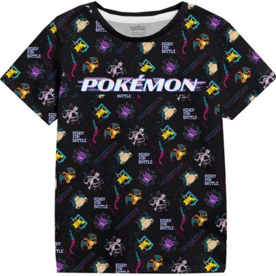 Pokémon - gaming T-shirt - Barn - Distortion - 104 116 - för barn - svart