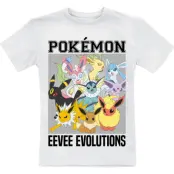 Pokémon - gaming T-shirt - Barn - Eevee Evolutions - 104 - för barn - vit