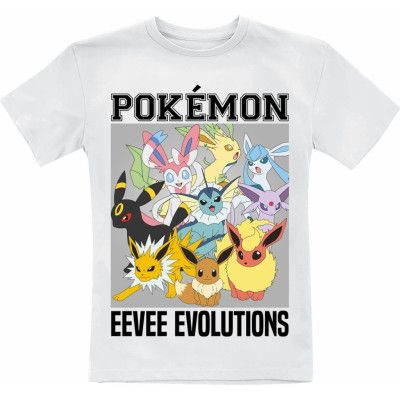 Pokémon - gaming T-shirt - Barn - Eevee Evolutions - 104 - för barn - vit